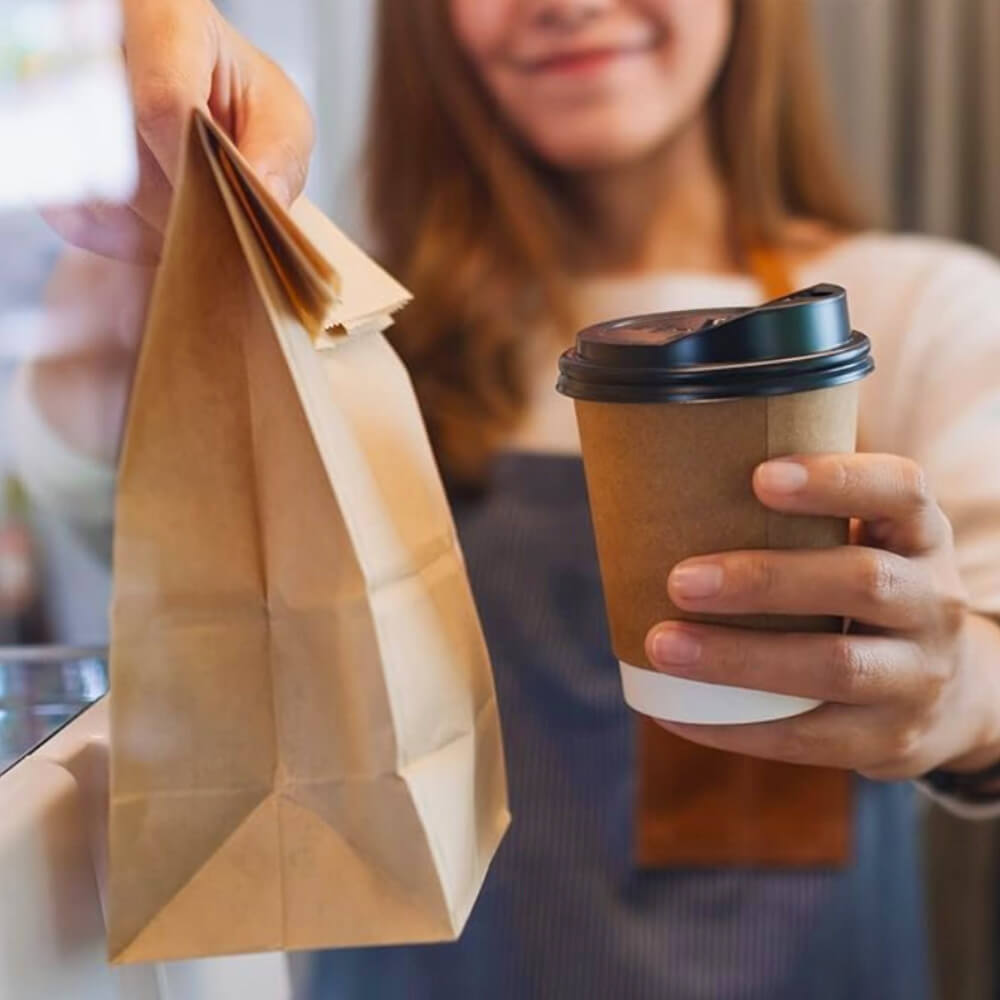 16 x 8.5 x 29.5 cm Brown Paper Lunch Bags  - Medium - 500 Pack image 2