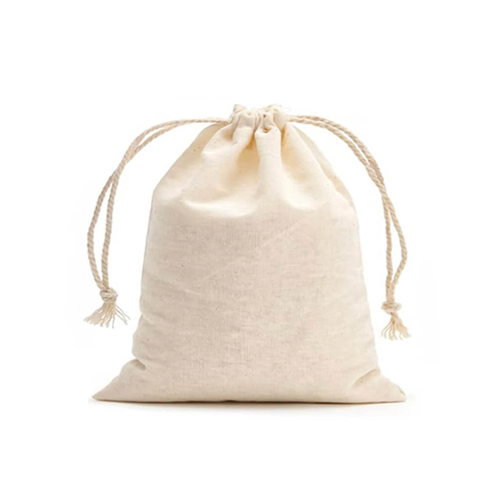 5oz Mini Calico Drawstring Bags - 8 x 11 cm - Natural Cotton image 2