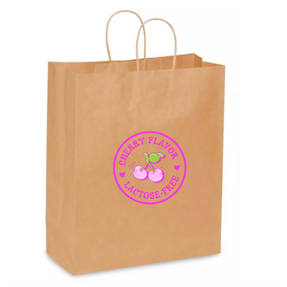 Custom Print 33 x 15 x 40 cm Brown Paper Shopping Bags With Twisted Handles - Rover image 2