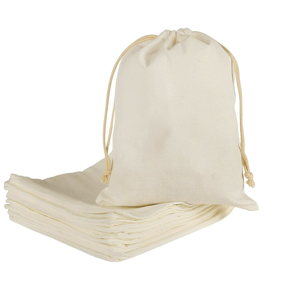 5oz Large Calico Drawstring Bags - 35 x 45 cm - Natural Cotton image 0