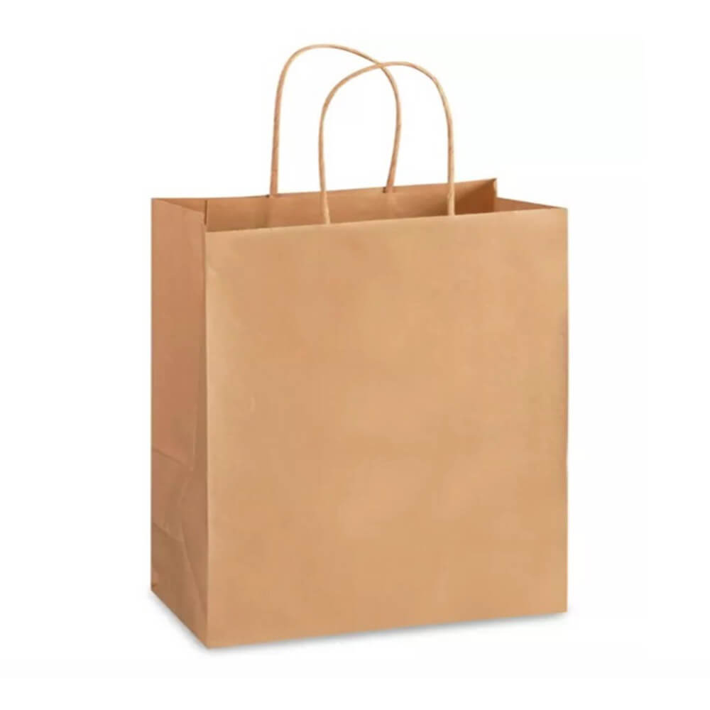 33 x 18 x 33 cm Medium Brown Takeaway Paper Bags With Twisted Handles - Star - 100 Pack image 0