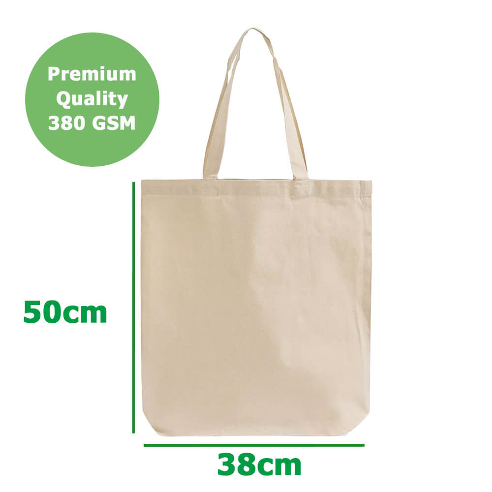 10oz Premium Calico Tote Bags With Bottom Gusset - 38 x 13 x 50 cm - 100% Natural Cotton image 4