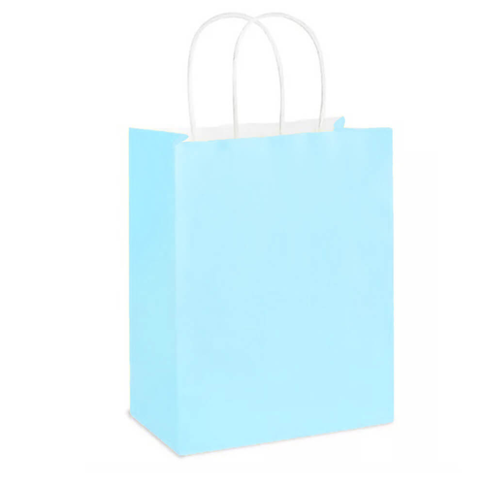 21 x 11 x 27 cm Light Blue Paper Gift Bags With Twisted Handles image 0
