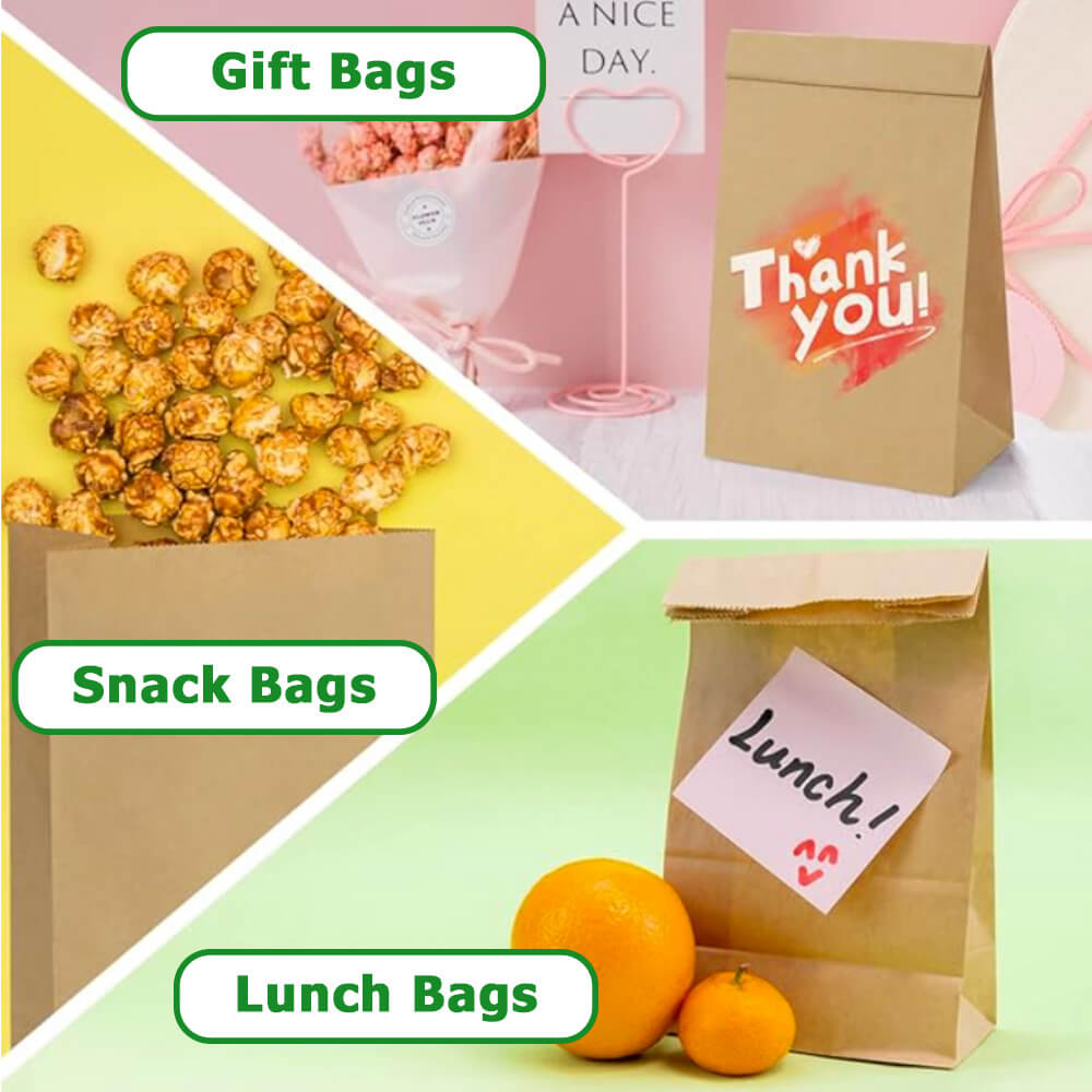 24 x 12 x 29 cm Brown Paper Lunch Bags  - Large - 300 Pack image 3