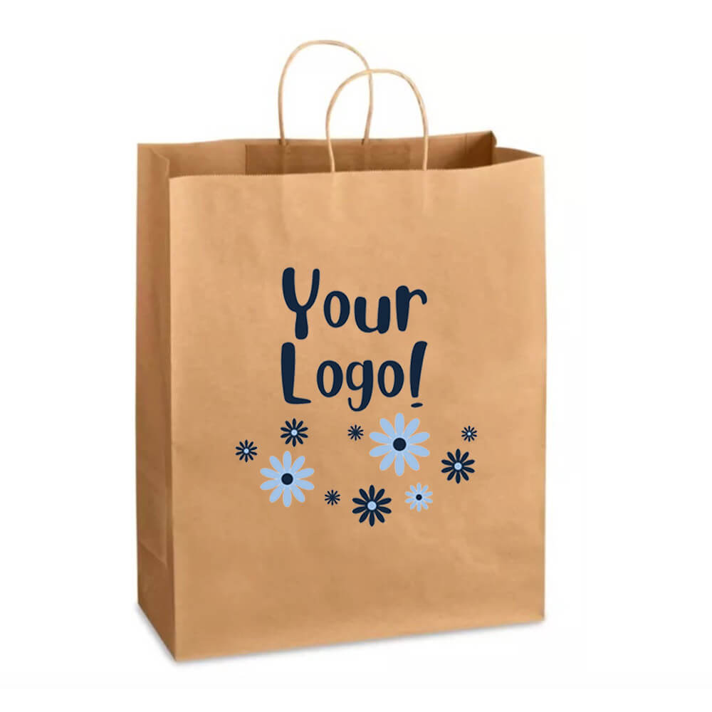Custom Print 33 x 18 x 33 cm Medium Size Takeaway Paper Bags With Twisted Handles - Star image 0