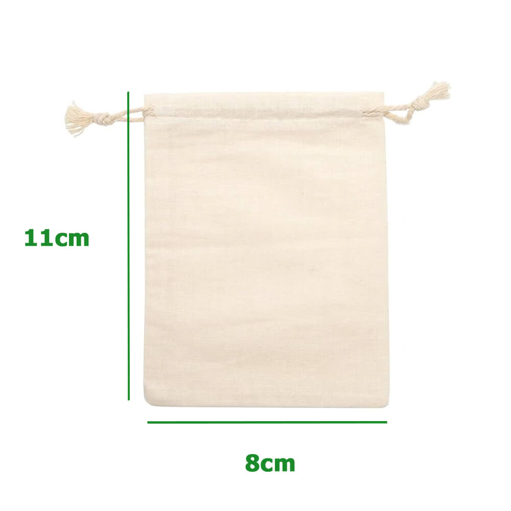 5oz Mini Calico Drawstring Bags - 8 x 11 cm - Natural Cotton image 1