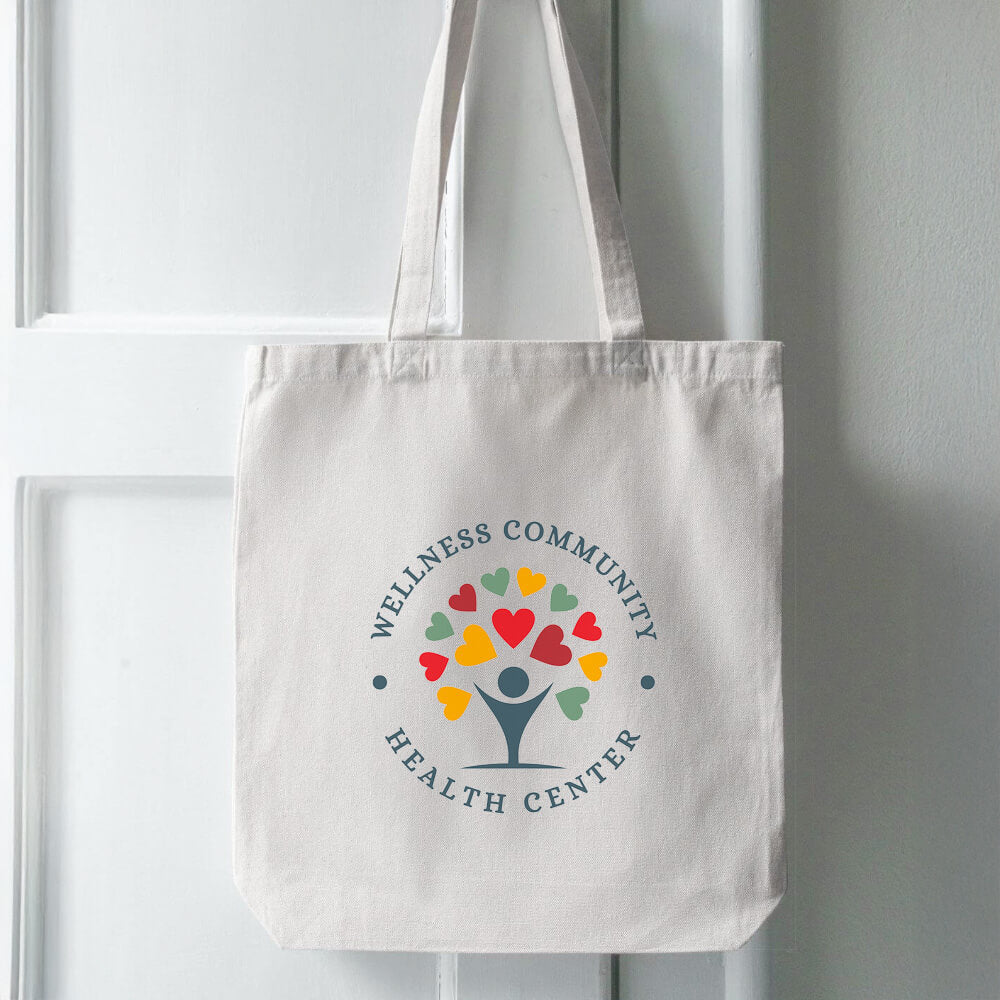 Custom Printed Premium White Calico Tote Bags - 10oz - 38 x 41 cm - 100% Natural Cotton image 1