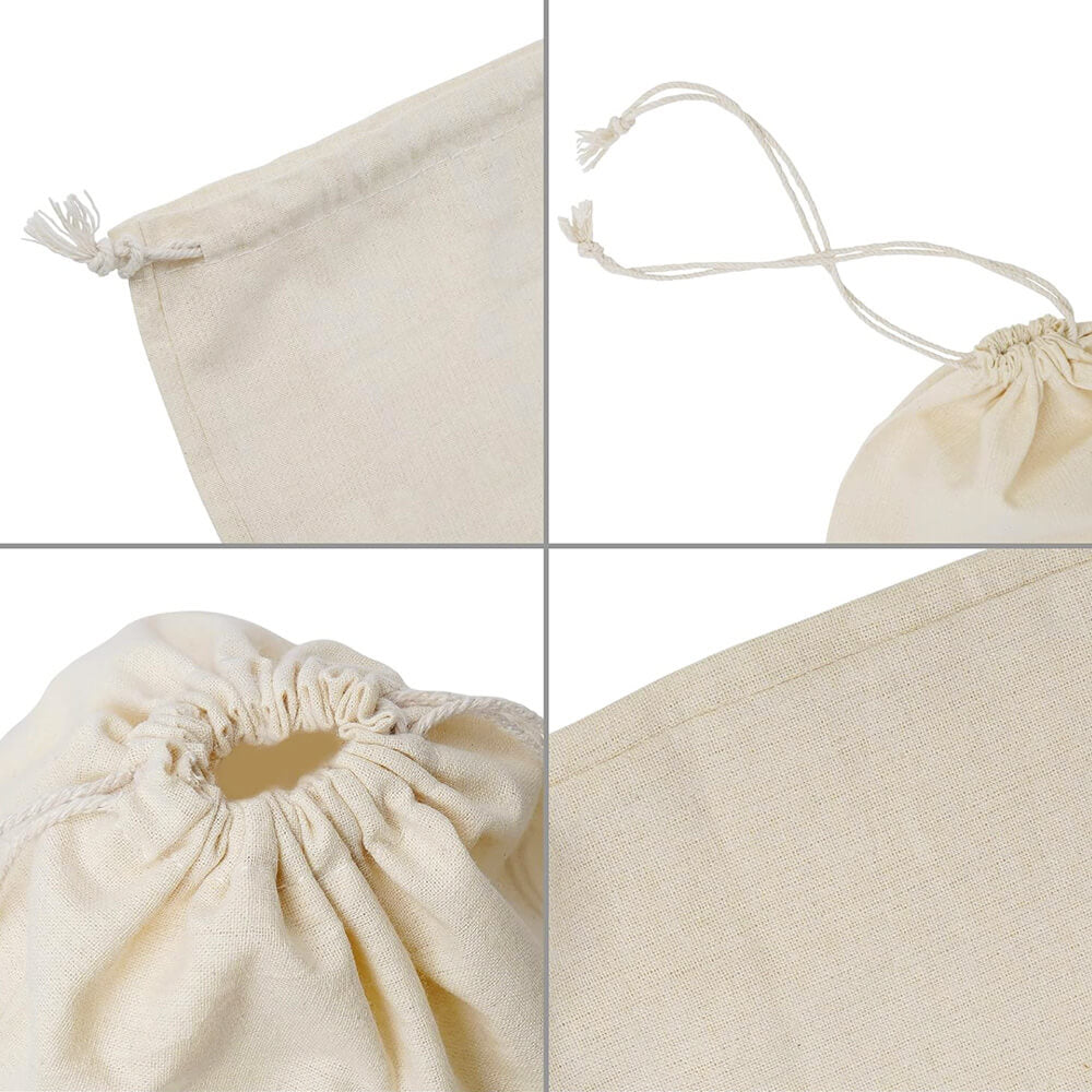 5oz Large Calico Drawstring Bags - 35 x 45 cm - Natural Cotton image 3