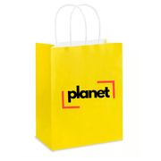 Custom Printed Yellow Paper Bags With Twisted Handles image 0