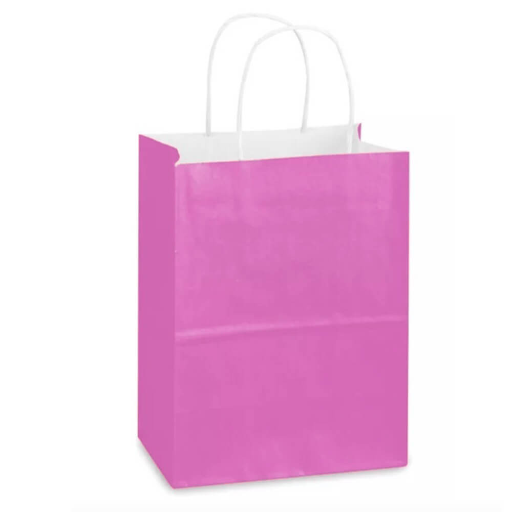 21 x 11 x 27 cm Fuchsia Pink Paper Bag With Twisted Handles image 0