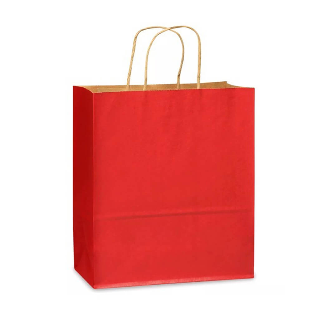 28 x 15 x 28 cm Large Red Kraft Paper Bag With Twisted Handles image 0