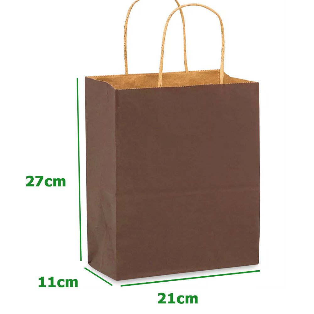 21 x 11 x 27 cm Chocolate Paper Gift Bags With Twisted Handles image 1