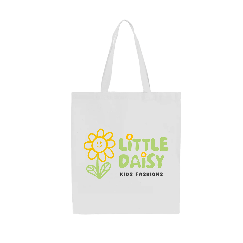 Custom Printed Premium White Calico Tote Bags - 10oz - 38 x 41 cm - 100% Natural Cotton image 0