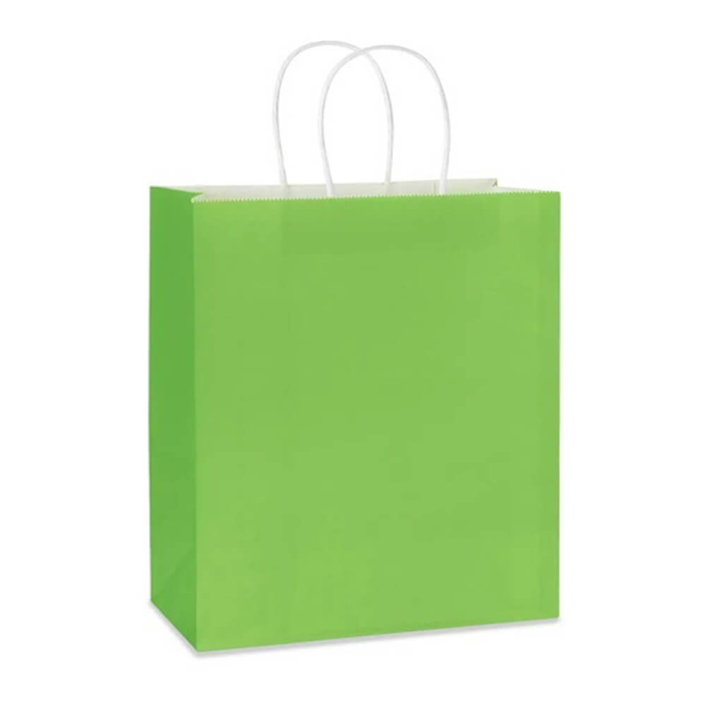 28 x 15 x 28 cm Deluxe Large Green Paper Bag With Twisted Handles image 0