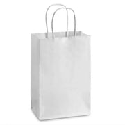 14 x 8 x 20 cm White Paper Bags With Twisted Handles - Ruby - 100 Pack image 0