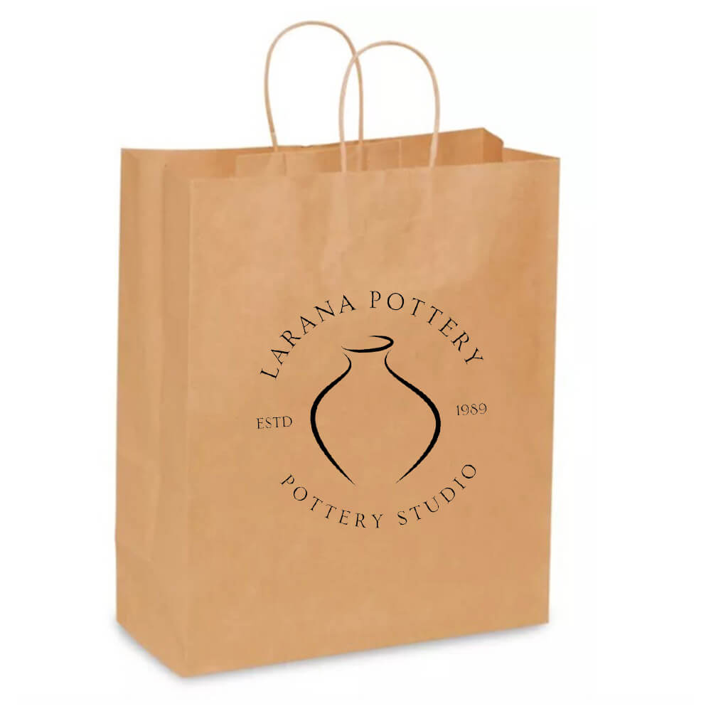 Custom Print 33 x 15 x 40 cm Brown Paper Shopping Bags With Twisted Handles - Rover image 0