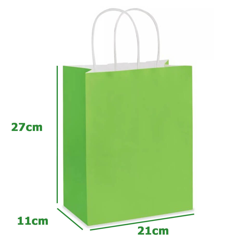 21 x 11 x 27 cm Deluxe Green Paper Bag With Twisted Handles image 1