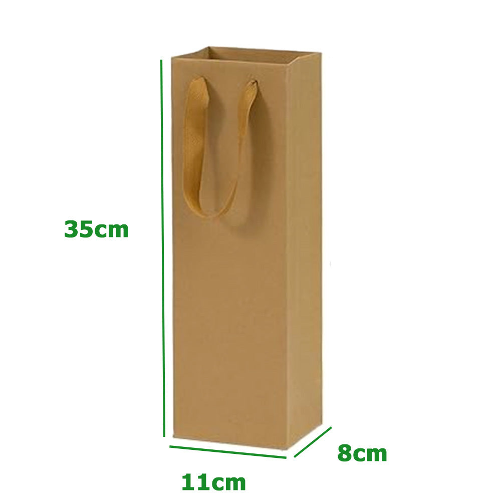 Kraft Paper Wine Gift Bags With Handles image 1