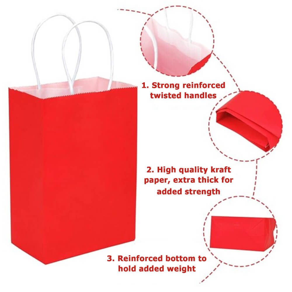21 x 11 x 27 cm Deluxe Red Paper Bag With Twisted Handles image 2